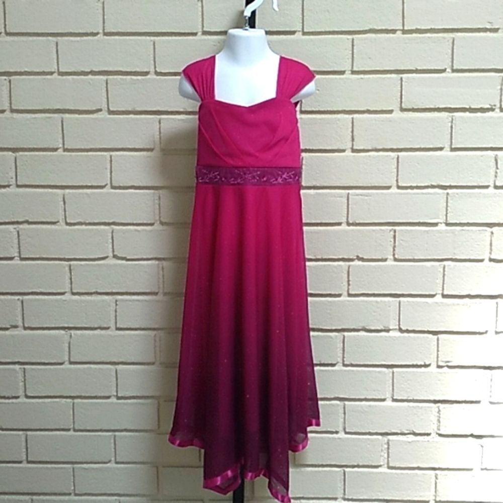 Speechless Pinkish Burgandy Sequin Sheer Glitter Formal Dress. Size 12 (Girl)